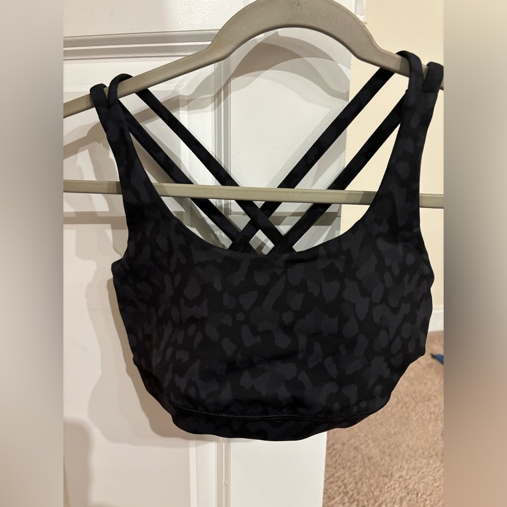 LULULEMON criss cross sports bra , leopard print